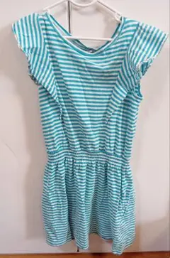 UNIQLO 半袖ワンピース 130 緑色ストライプ