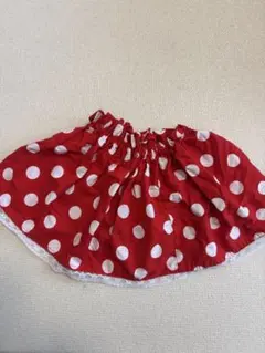 ミニーちゃん　スカート　赤ドットスカート　ハンドメイド