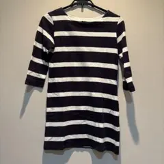 UNIQLO ネイビーとホワイトストライプ チュニック 七分袖