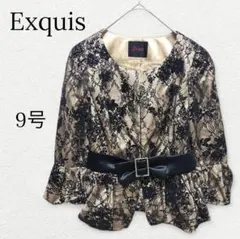 778 ノーカラーペプラムジャケット フロッキーレース リボン パーティー 派手