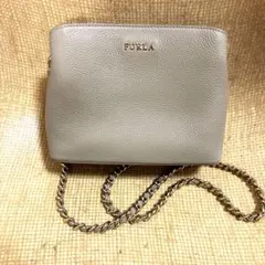 極美品FURLA グレージュ ショルダーバッグ