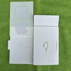 【純正・未使用】Apple SIMカードトレイ用ピンとロゴステッカー2枚セット