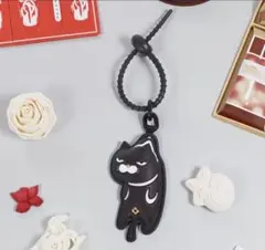 ボス猫クールキャット ブラック チャーム キーホルダーのサムネイル