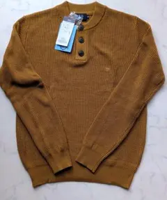 POLO ヘンリーネック ニット ブラウン系 M