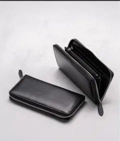 ブラックレザー長財布