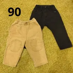 90サイズ▲秋冬用ズボン２本セット▲tete a tete＆branshes