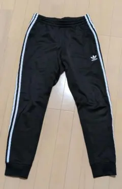 adidas ブラック スエットパンツ ストライプM