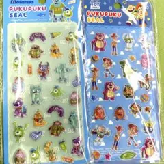 2枚セット　ディズニー　ぷくぷくシール　トイストーリー　モンスターズインク
