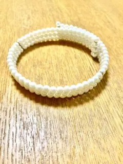 ホワイトパール風ビーズ チョーカー 3連