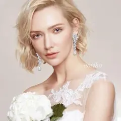 ♡ブライダル クリスタル ドロップ ピアス  結婚式♡