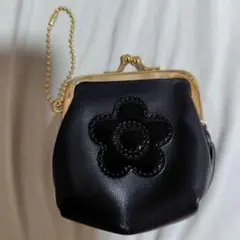 もあ様専用3点マリークワント　ブラック合成皮革小銭入れ