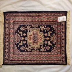 パキスタン手織りマット64X75cm(237)ギャッベ・ペルシャ・毛・じゅうたん