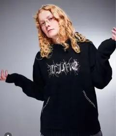 DIME ロゴ ブラック オーバーサイズ パーカー