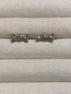 天然シトリン　イヤカフ　真鍮シルバー♡