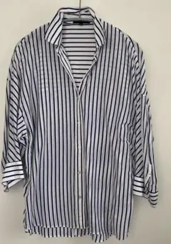 【I CB 】ストライプ五分袖シャツ