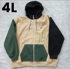 상태매우좋음 FILA 防風ボア フルジップパーカー クマ 4L ベージュ マルチ