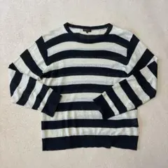 Paul smith ストライプ ニットセーター 黒とアイボリー