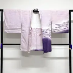 羽織　抽象模様　幾何学　グラデーション　流水地紋　羽織紐付き　着物　012tz