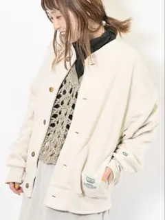 DISCUS ディスカス フリースブルゾンアイボリー M