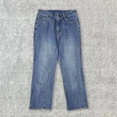 デニム　パンツ　ジーンズ　ストレッチ 小さいサイズ　フェード加工　ブルー