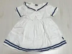 【100】 夏物　女の子　ワンピース　セーラー　白
