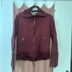 ‼️専用販売‼️ニットジップジャケット ワインレッドのサムネイル