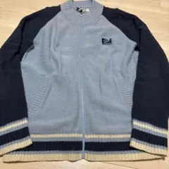 90s サーフ　PIKO ニットブルゾン　セーター　L 水色　紺のサムネイル