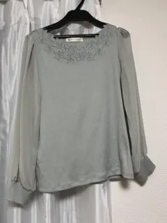 ミッシュマッシュ　ライトグリーン 長袖 トップス Mサイズ