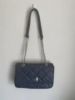 ネイビー キルティング ショルダーバッグ