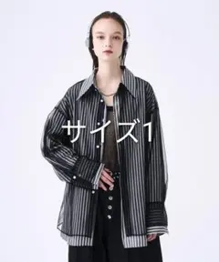 seyto チュールレイヤードストライプシャツ