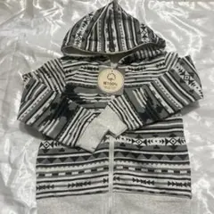 幾何学模様 フード付きパーカー 120cm