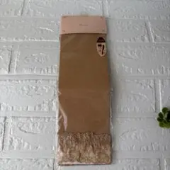 レディースレース付きハイソックス　22〜25センチ滑り止め付きフレッシュベージュ