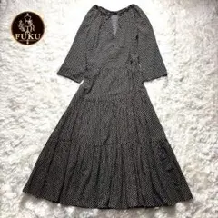 トゥモローランド ワンピース ドット 黄色 白 長袖 フレア