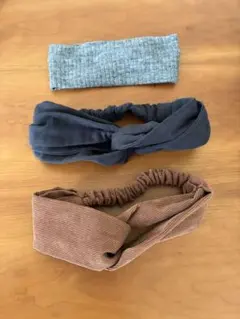 ベビー キッズ ヘアバンド 3点セット グレー ネイビー ブラウン