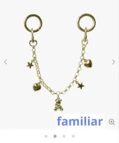 現行品　familiar ファミリア バッグチャーム ゴールドのサムネイル