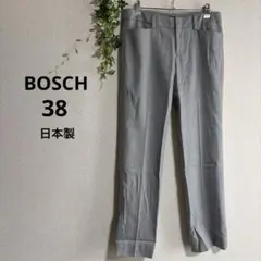 1030② ウールスラックスパンツ グレー 38 M 通勤服　オフィス　ボッシュ