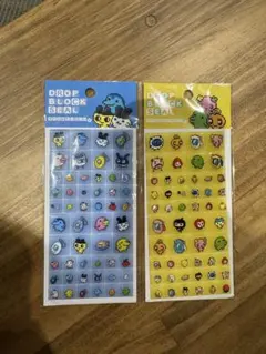 2点セット　たまごっちドロップブロックシール　タイルみたいなシール