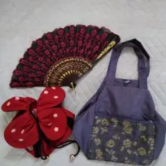 和装用手さげ小物かばん・巾着バック・扇子