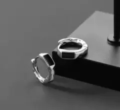 リングピアス メンズ シルバーフープピアス 両耳用 S