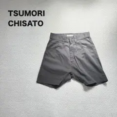 2 ツモリチサト ハーフパンツ 猫耳ステッチ サルエル風 グレー サイズ1のサムネイル