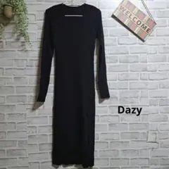 Dazy ニットワンピース リブニット タイトワンピ 大人可愛い スリット 上品