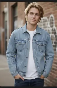 Unique ライトブルー デニムジャケット XL80年代古着