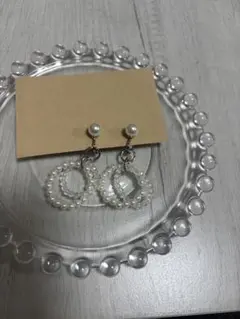 パールビーズ フープ型イヤリング