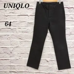 ユニクロ 【64】 ストレートデニムパンツ コットンブレンド ブラック