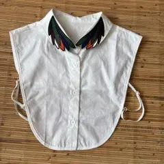 カラフル羽根刺繍つけ襟