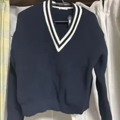 GU ネイビー Vネックセーター Lサイズ