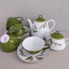 昭和レトロ　オールドノリタケ　WAKABA 　 ティーセット