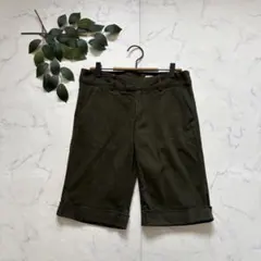 8960✾ハッシュアッシュ✾ハーフパンツ【3】カーキ/綿/ストレッチ/ショート