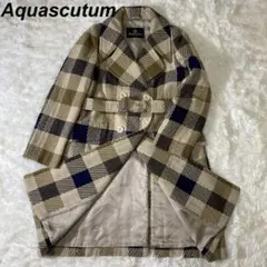 Aquascutum アクアスキュータム ウール トレンチコート チェック 7F
