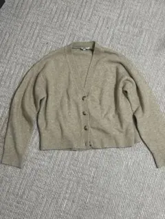 ベージュ Vネックカーディガン Lサイズ